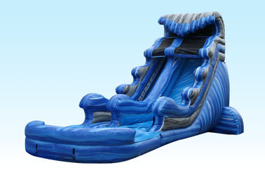 22Ft Tidal Wave Backyard Water Slides , Singel Lane Inflatable Super Slide With Climbing Stair
