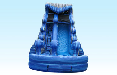 22Ft Tidal Wave Backyard Water Slides , Singel Lane Inflatable Super Slide With Climbing Stair