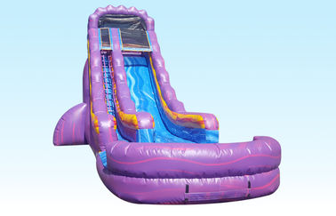 Teenager 22ft Purple Paradise Inflatable Water Slides With Pool For Backyard Party