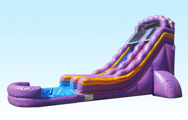 Teenager 22ft Purple Paradise Inflatable Water Slides With Pool For Backyard Party