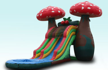 Amazing Special 23Ft Mushroom Inflatable Water Slides With Small Pool For Party