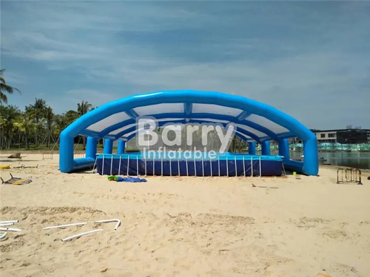 Blue And White Inflatable Shelter Tent For Metal Frame Pool Beach