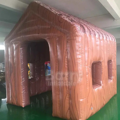 Small Inflatable House Tent  Blow Up Log Cabin Tent Fire Resistance