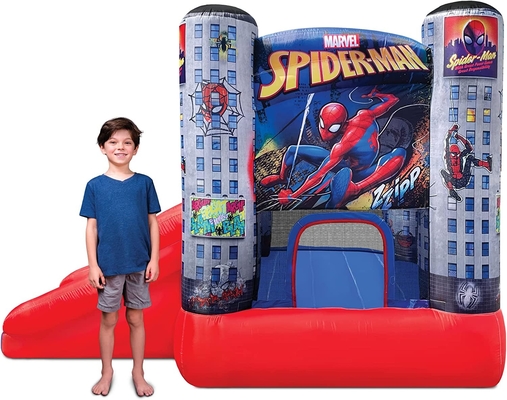 0.55mm PVC Outdoor Bouncer Marvel Spider Man Kids Bounce House With Slide