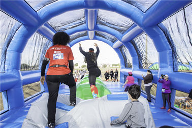 0.55mm PVC Tarpaulin Inflatable 5k Run / Insane 5k Inflatable Jungle Obstacle Course For Adults