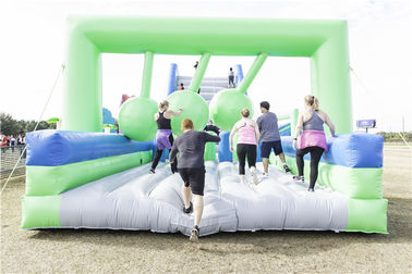 0.55mm PVC Tarpaulin Inflatable 5k Run / Insane 5k Inflatable Jungle Obstacle Course For Adults