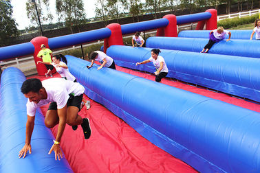 0.55mm PVC Inflatable 5k Run / Commercial Inflatable Obstacle Course Big Red Event Equipment
