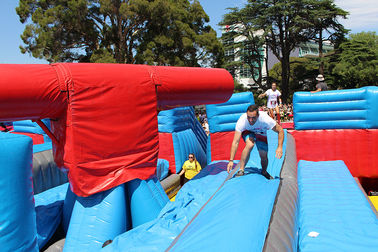 0.55mm PVC Inflatable 5k Run / Commercial Inflatable Obstacle Course Big Red Event Equipment