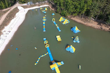 Logo Printing Customized Inflatable Water Sport / Aquapark For Lake PVC Tarpaulin