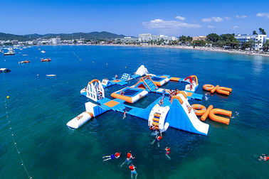 Giant Adult Giant Blue inflatable sport park For Wake Island ,Water sports equipment For Ocean