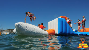 Giant Adult Giant Blue inflatable sport park For Wake Island ,Water sports equipment For Ocean