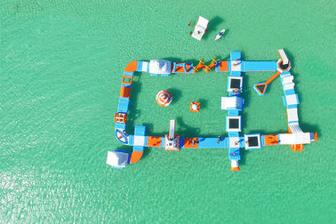 PVC Tarpaulin Aquaglide Inflatable Water Park / inflatable aqua park For Pool
