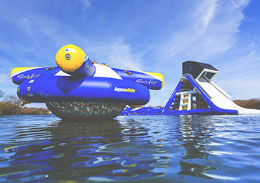 Wake Island Inflatable Water Park Durable Blue Inflatable Aqua Park For Sea