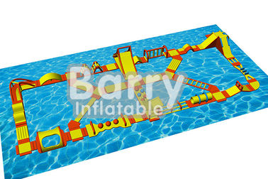 Water Games Inflatable Floating Obstacle Course With 0.9mm Plato PVC Tarpaulin
