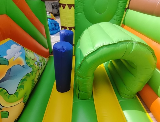 Custom Inflatable Bouncy Castle With Slide Dinosaurs Theme Bounce House For Kids