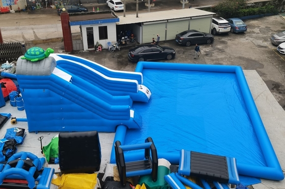 PVC Commercial Inflatable Slide With Large Pool Bouncer Slide Combo