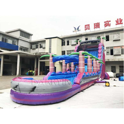 Colorful Commercial Cartoon Inflatable Water Slides With Pool Large Water Slide Rentals