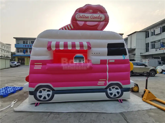 Tarpaulin Blow Up Bounce Houses Ice Cream Stand Booth Small Inflatable Car Jumping Bouncer For Kids