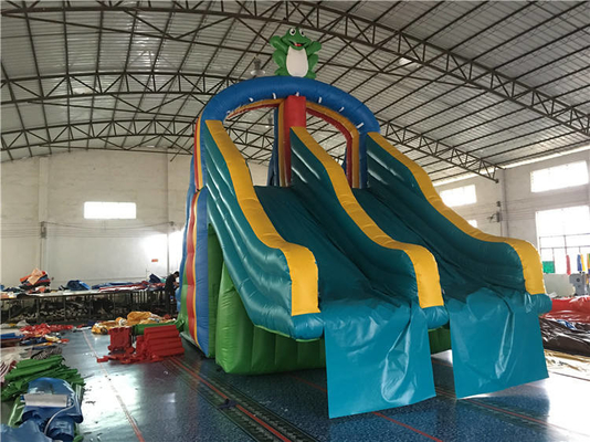 Attractive PVC Inflatable Bouncy Slide Outdoor Mini Size Frog Inflatable Playground Slide