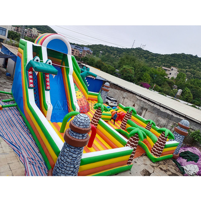 Double Triple Stitch PVC Bounce House Water Slide Combo Rentals Obstacle Course