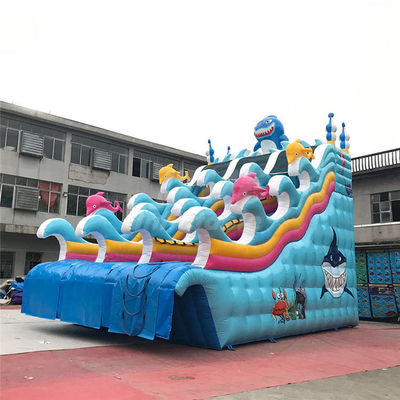 Fire Resistant Tarpaulin Inflatable Water Slides For School Club Playing Center