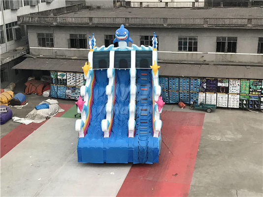 Fire Resistant Tarpaulin Inflatable Water Slides For School Club Playing Center
