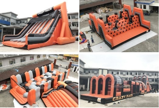 PVC Commercial Inflatable Obstacle Course 5k Event Bouncy Obstacle Course Customized