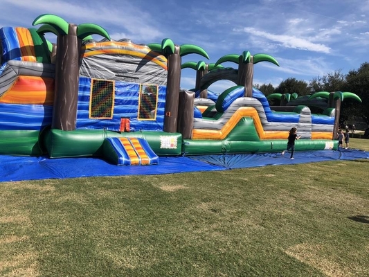 PVC Inflatable Bounce House 5k Run Obstacle Course For Kids