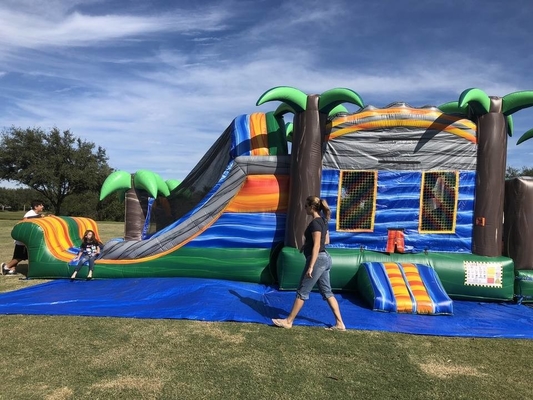 PVC Inflatable Bounce House 5k Run Obstacle Course For Kids