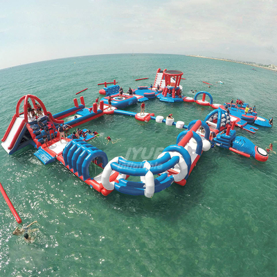 UV Resistant Large Inflatable Water Park 0.9mm PVC Commercial Floating Water Park