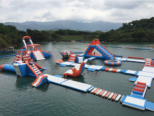 UV Resistant Large Inflatable Water Park 0.9mm PVC Commercial Floating Water Park