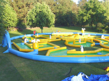 Popular Crazy Inflatable Sports Games , Inflatable Golf Race Field For Event