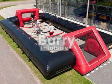 Big Inflatable Sport Games Human Football Court 0.55mm Pvc Material With Blower