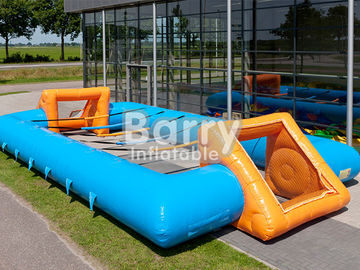 Big Inflatable Sport Games Human Football Court 0.55mm Pvc Material With Blower