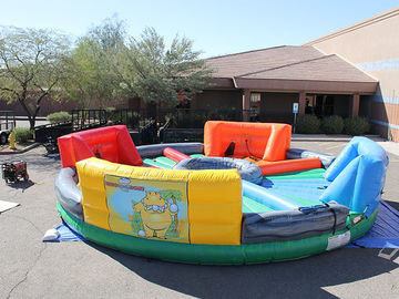 Outdoor Inflatable Interactive Games , Bungees Running Sports Inflatable Hungry Hippo Game