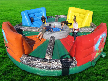 Outdoor Inflatable Interactive Games , Bungees Running Sports Inflatable Hungry Hippo Game