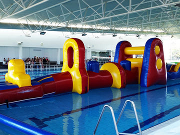 Commercial Aqua Fun Inflatable Slide / Water Blow Up Obstacle Course For Swimming Pool