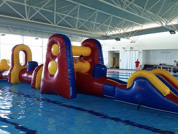 Commercial Aqua Fun Inflatable Slide / Water Blow Up Obstacle Course For Swimming Pool