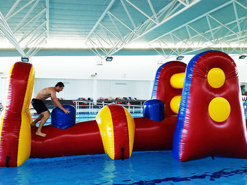 Commercial Aqua Fun Inflatable Slide / Water Blow Up Obstacle Course For Swimming Pool