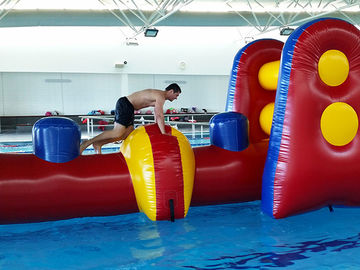 Commercial Aqua Fun Inflatable Slide / Water Blow Up Obstacle Course For Swimming Pool