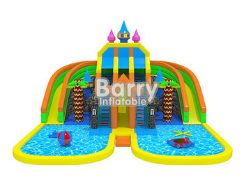 Funny castle inflatable amusement park names with pool and inflatable floating toys