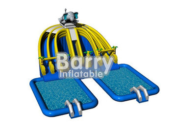 professional animal inflatable mobile water park , outdoor amusement park rides with 2 swimming pools