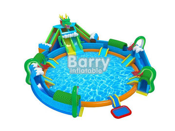 30 * 20 M Hawaii Themed Mini Inflatable Water Park With Big Swimming Pool