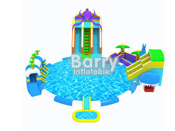 Commercial Grade Kids Octopus Inflatable Water Parks , Inflatable Slide Park For Fun