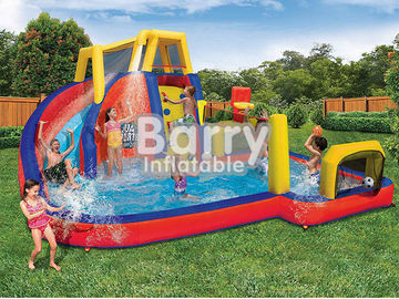 Mobile Attraction Inflatable Water Park Equipment , Splash Water Park For Little Kids