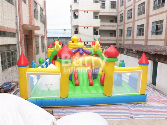 Kid Friendly Inflatable Amusement Park With Printing Outdoor Playground Blow Up Jumping Castle