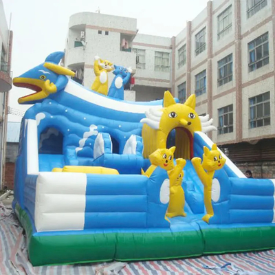 Kids Inflatable Theme Park Animal Zoo Playground With Slide Tunnel For Fun Park Entertainment Bouncy Castles Rent