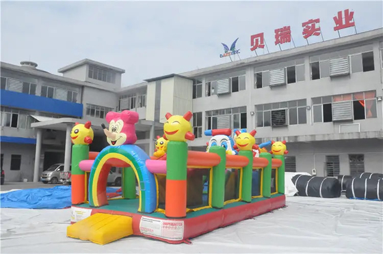 Colorful Jumping Inflatable Bounce House Bouncy Castle With Slide For Outdoor Kids