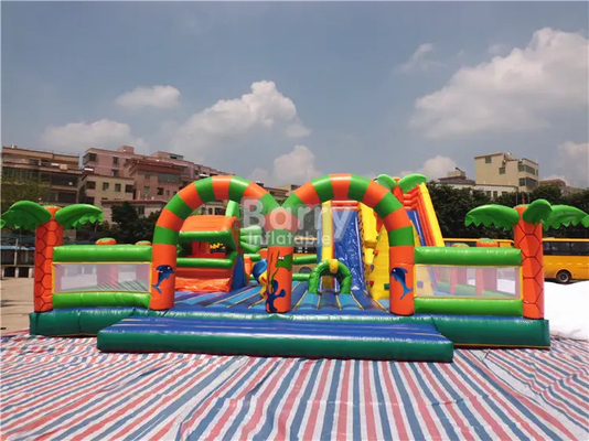 OEM Outdoor Inflatable Playground For Kids Climb And Slide Combo Playland Giant Bouncy Castles