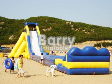 Yellow / Blue Giant Commercial Inflatable Slide / Adult Inflatable Slide